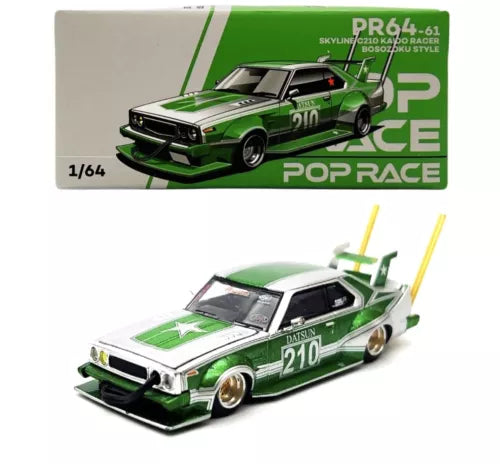 Pop Race 1:64 Nissan Skyline C210 Kaido Racer Bosozoku Style Model Car