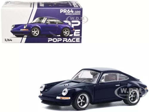 SINGER MONACO MIDNIGHT BLUE 1/64 DIECAST MODEL CAR BY POP RACE