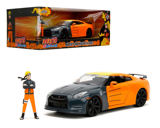 Jada 1:24 Naruto Shippuden Naruto & 2009 Nissan GT-R (R35) (Orange/Grey)
