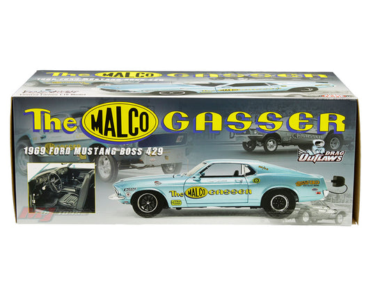 ACME 1:18 1969 Ford Mustang Boss 429 – Malco Gasser – Drag Outlaws – Edición limitada 1 de 480