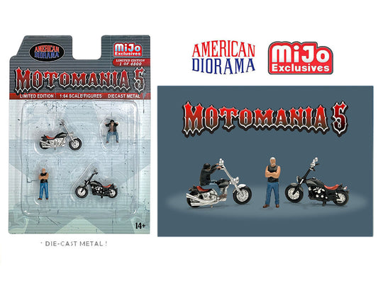 American Diorama Figuras 1:64 Motomania 5 Nuevas Motos Chopper – Exclusivas MiJo Edición Limitada 4.800