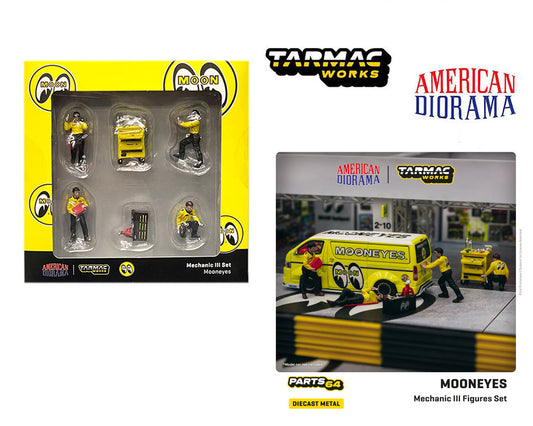 Tarmac Works 1:64 American Diorama Figuras Mooneye's Mechanic III Set