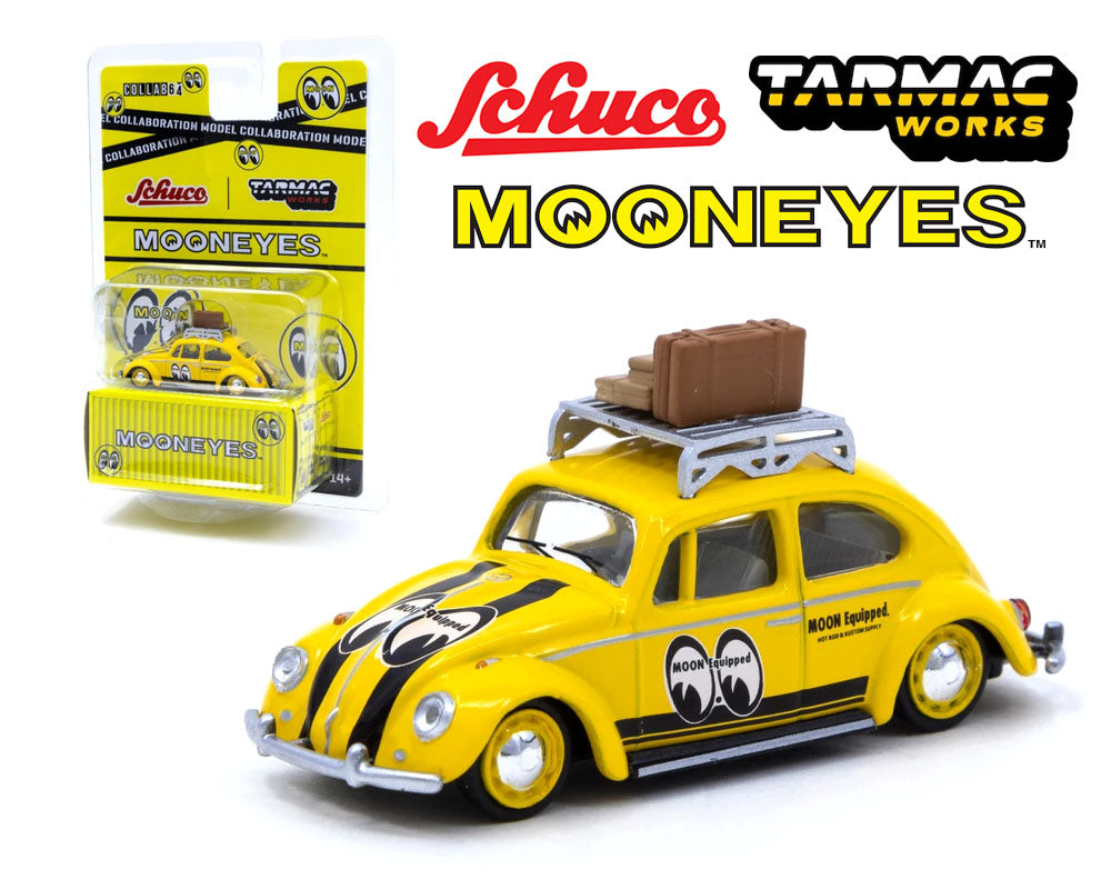 Tarmac 1:64 Schuco Volkswagen Beetle Mooneyes con baca