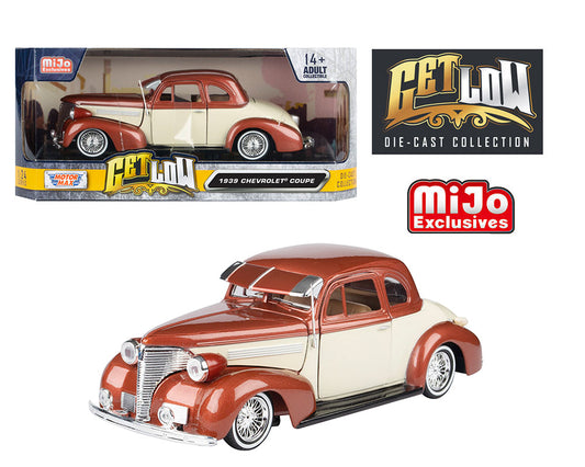 Motormax 1:24 1939 Chevrolet Coupe Lowrider Dos Tonos Beige - Get Low - Mijo Exclusives