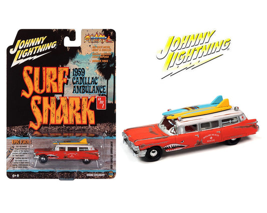 Johnny Lightning 1:64 Hobby Exclusive 1959 Cadillac Ambulance Surf Shark