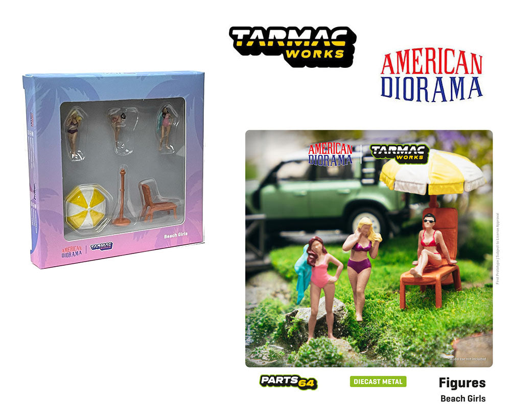 Tarmac Works 1:64 American Diorama Figuras Chicas de Playa