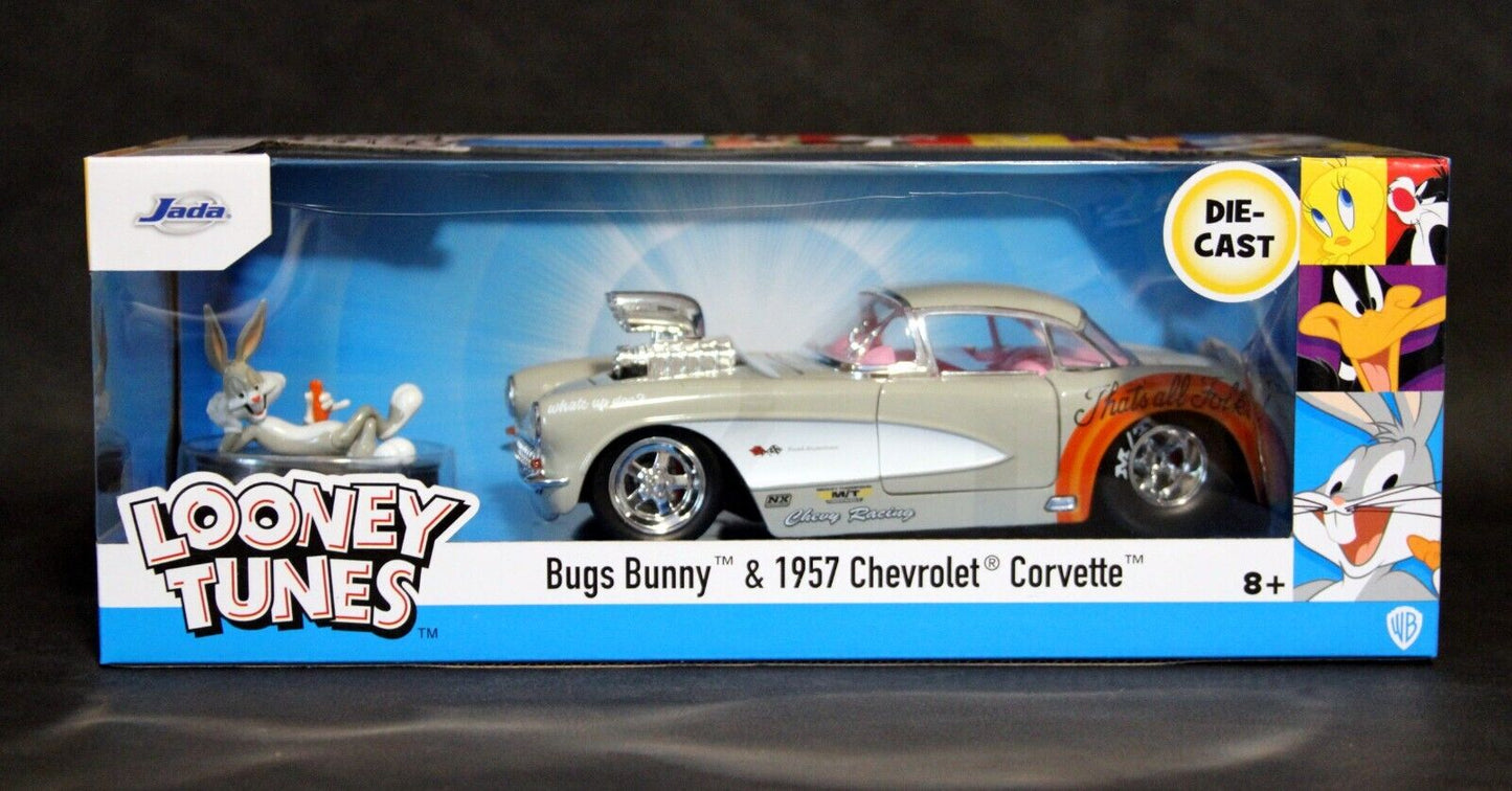 JADA TOYS 1/24 - CHEVROLET Corvette - with Bugs Bunny Figure - 1957
