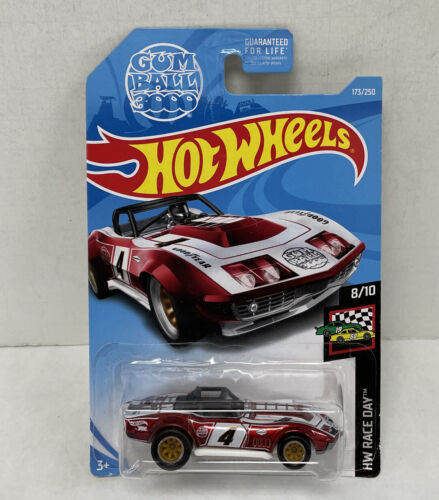 Hot Wheels Gumball 3000 '69 Corvette Racer STH 8/10 MATTEL HW Día de carrera 173/250