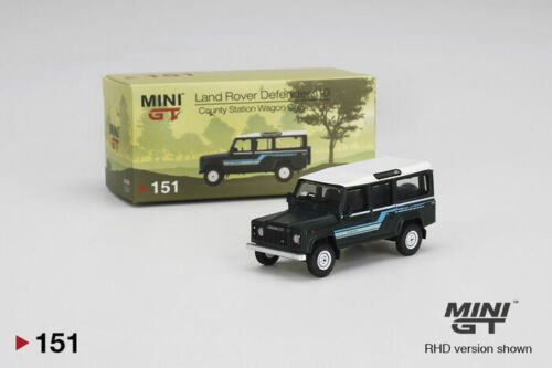 MINI GT 151 Land Rover Defender 110 1985 County Station Wagon Gris