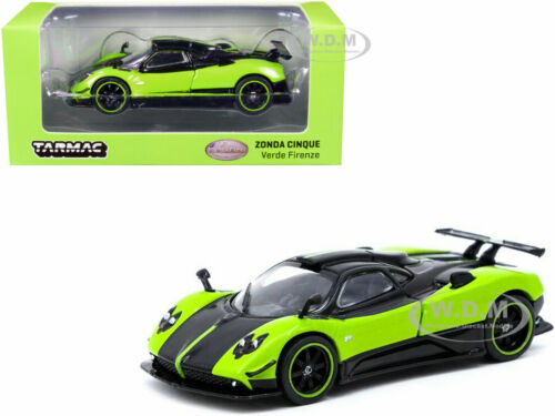 PAGANI ZONDA CINQUE VERDE Y NEGRO 1/64 MODELO DIECAST TARMAC WORKS T64G-TL021-GR