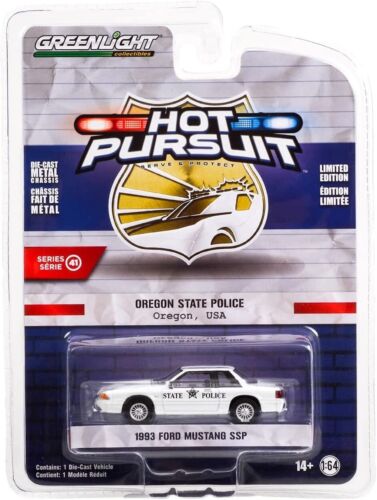 Coches de policía GreenLight 1993 Ford Mustang SSP Oregón EE. UU. 1:64 modelo de coches fundidos