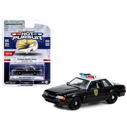 1990 Ford Mustang SSP Blanco y Negro "Wyoming Highway Patrol" "Hot Pursuit"...