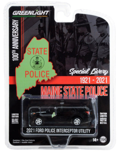 1:64 GreenLight 2021 Ford Police Interceptor Utility Maine 100 Aniversario 15